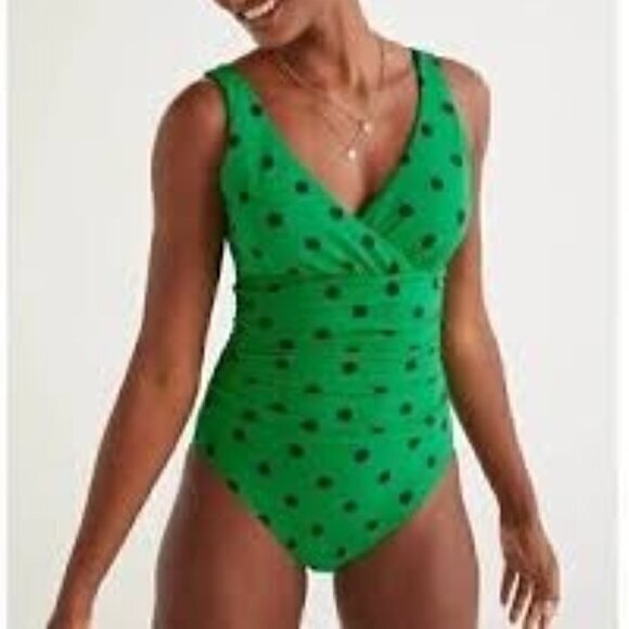 Boden Other - Boden Talamanca Swimsuit Rich Emerald - Size 8 green polka dot one‎ piece swim